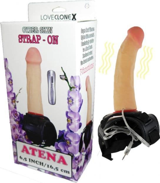 Strap-On Vibrante ATENA Loveclonex 16,5 cm Realistico Harness Regolabile 7 Vibrazioni - 4