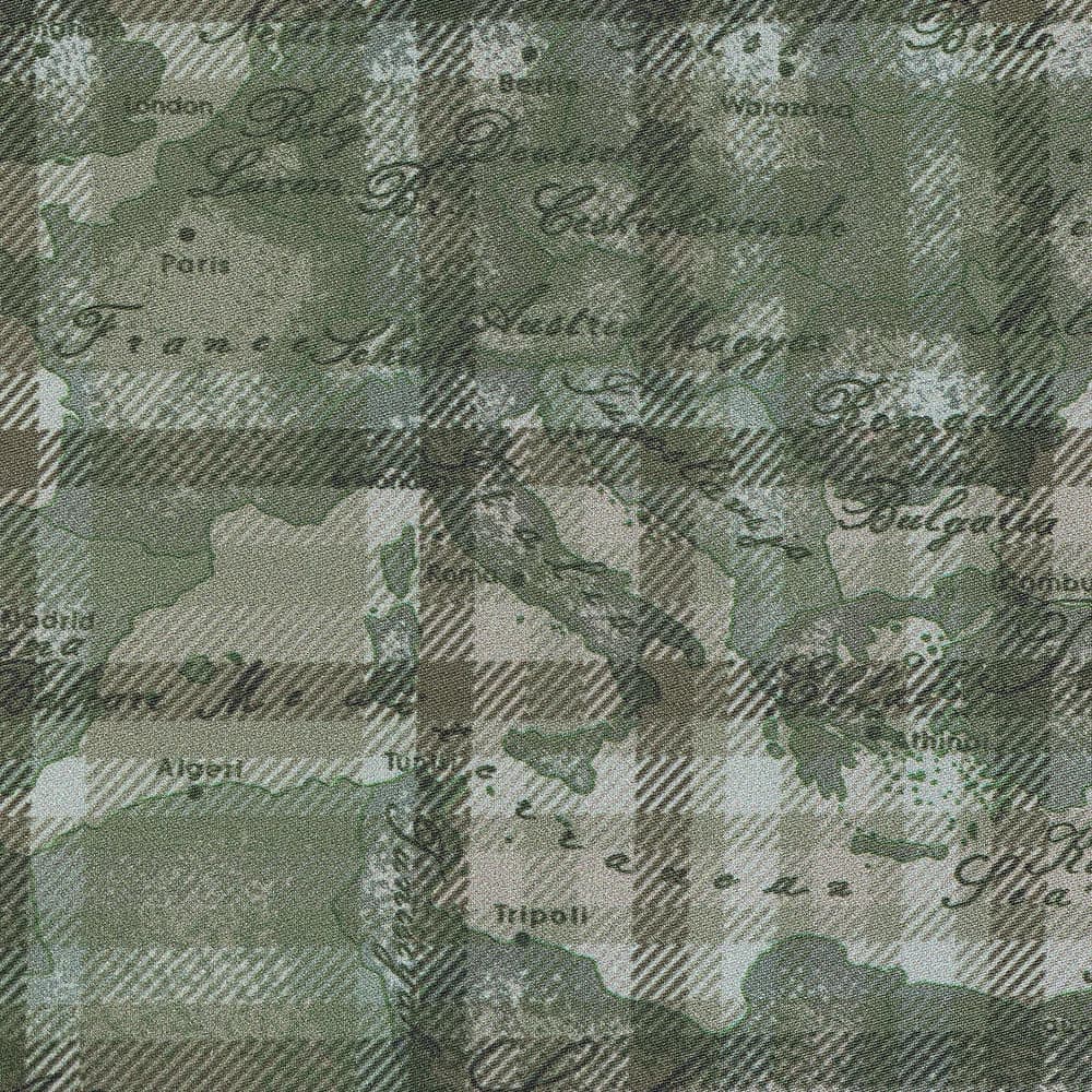 Completo Copripiumino Matrimoniale Alviero Martini 1A Classe Geo Tartan Green in Raso di Cotone - 4