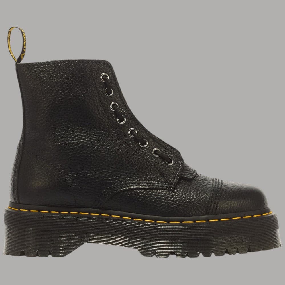 Stivali Dr Martens Sinclair platform con zip rimovibile e cuciture gialle - 9