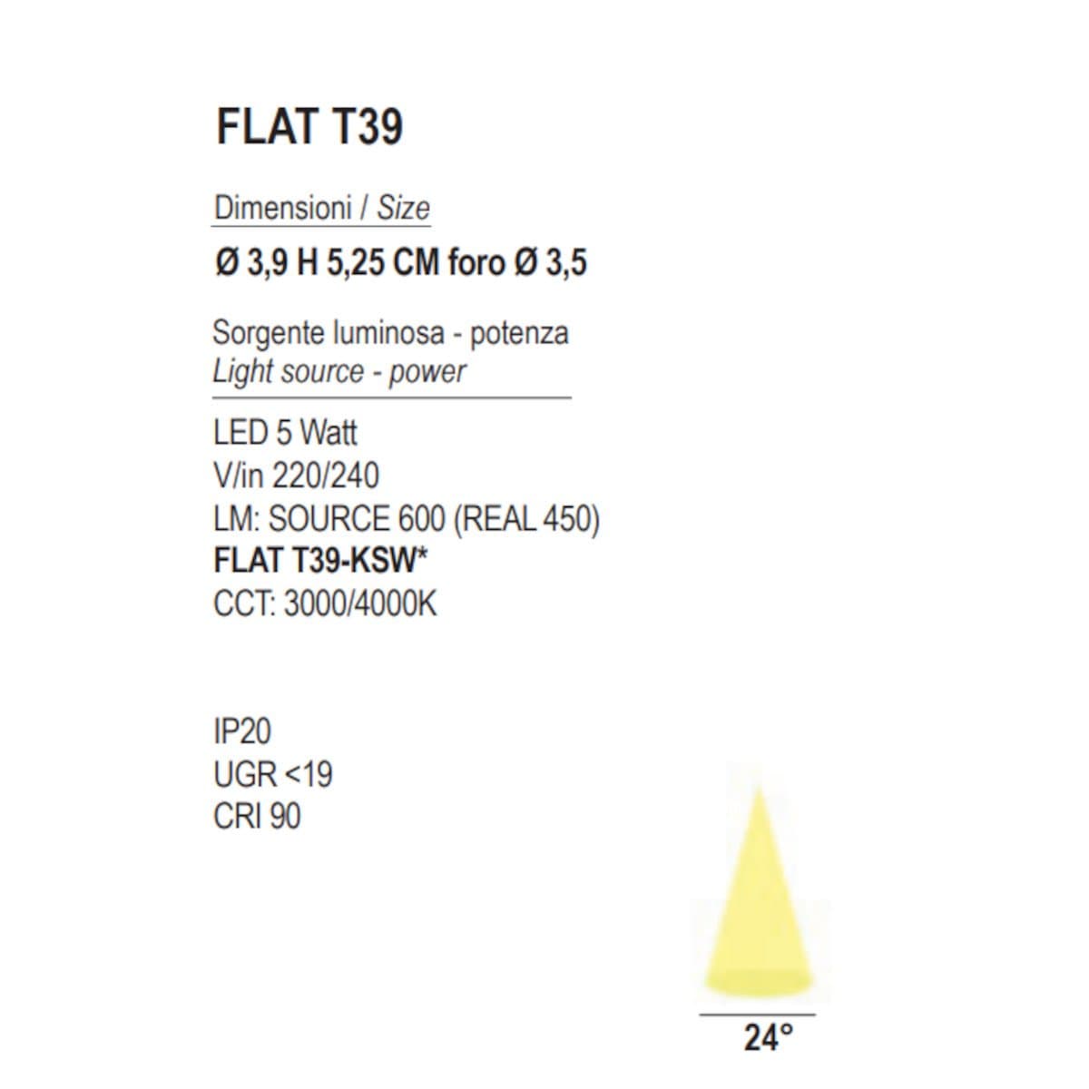 Faretto incasso Promoluce INSIDER FLAT T39 KSW LED CCT metallo - 27