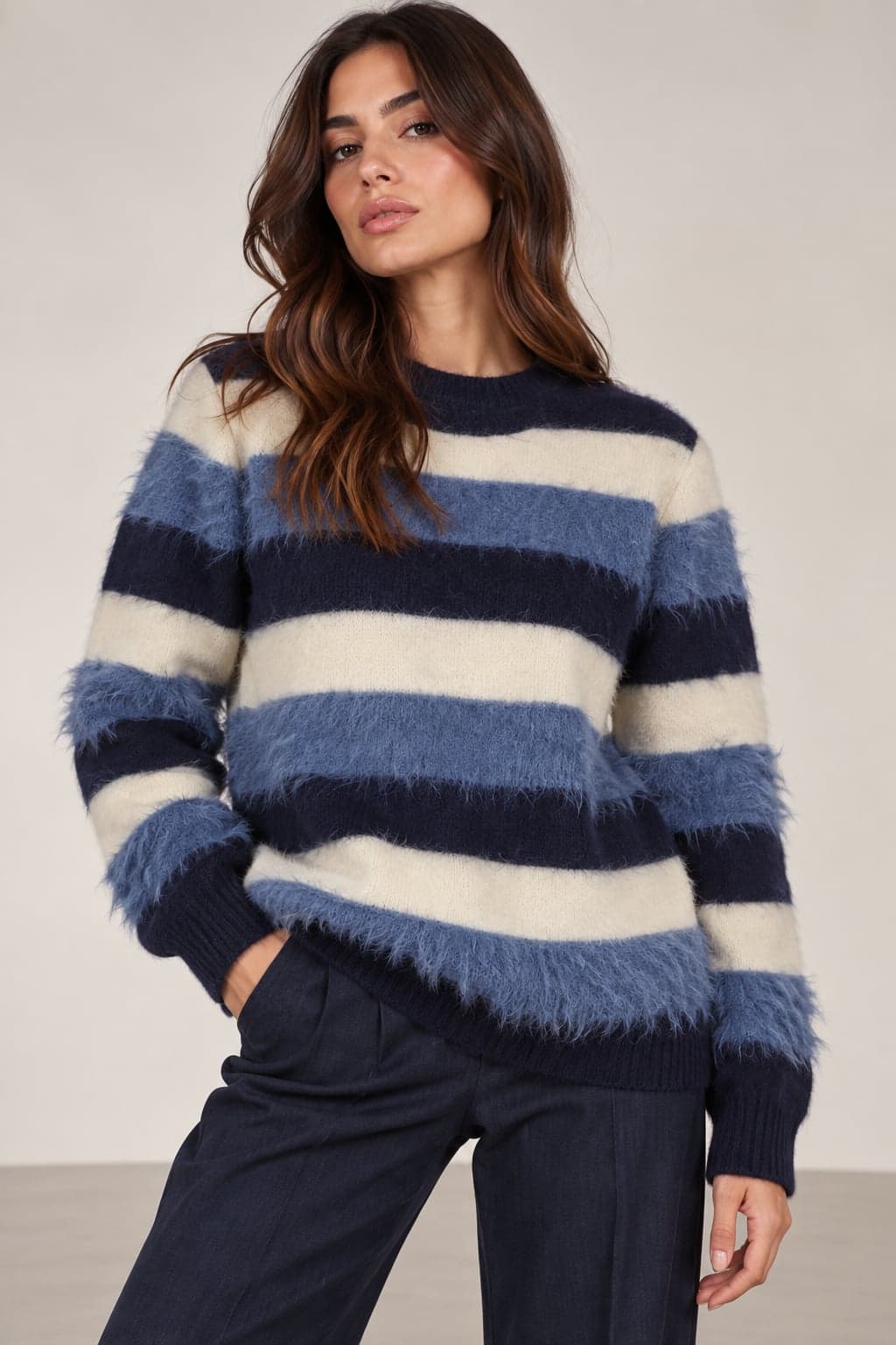 MAGLIA GIROCOLLO A RIGHE