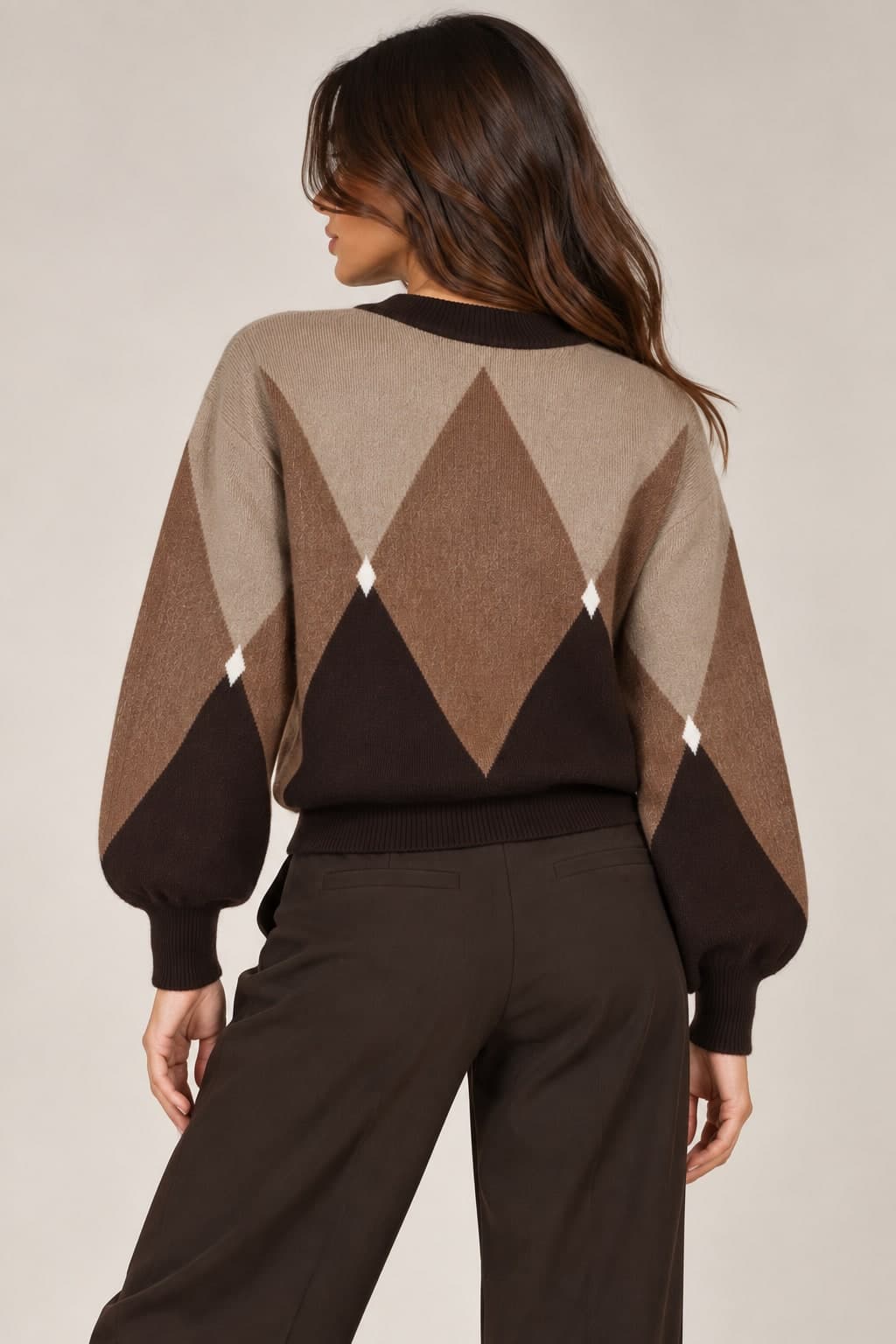 MAGLIA GIROCOLLO DISEGNO ROMBI - 2