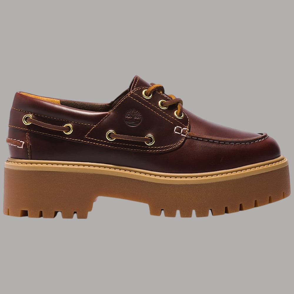 Scarpa da Barca Timberland Stone Street con Plateau in pelle Premium – Marrone