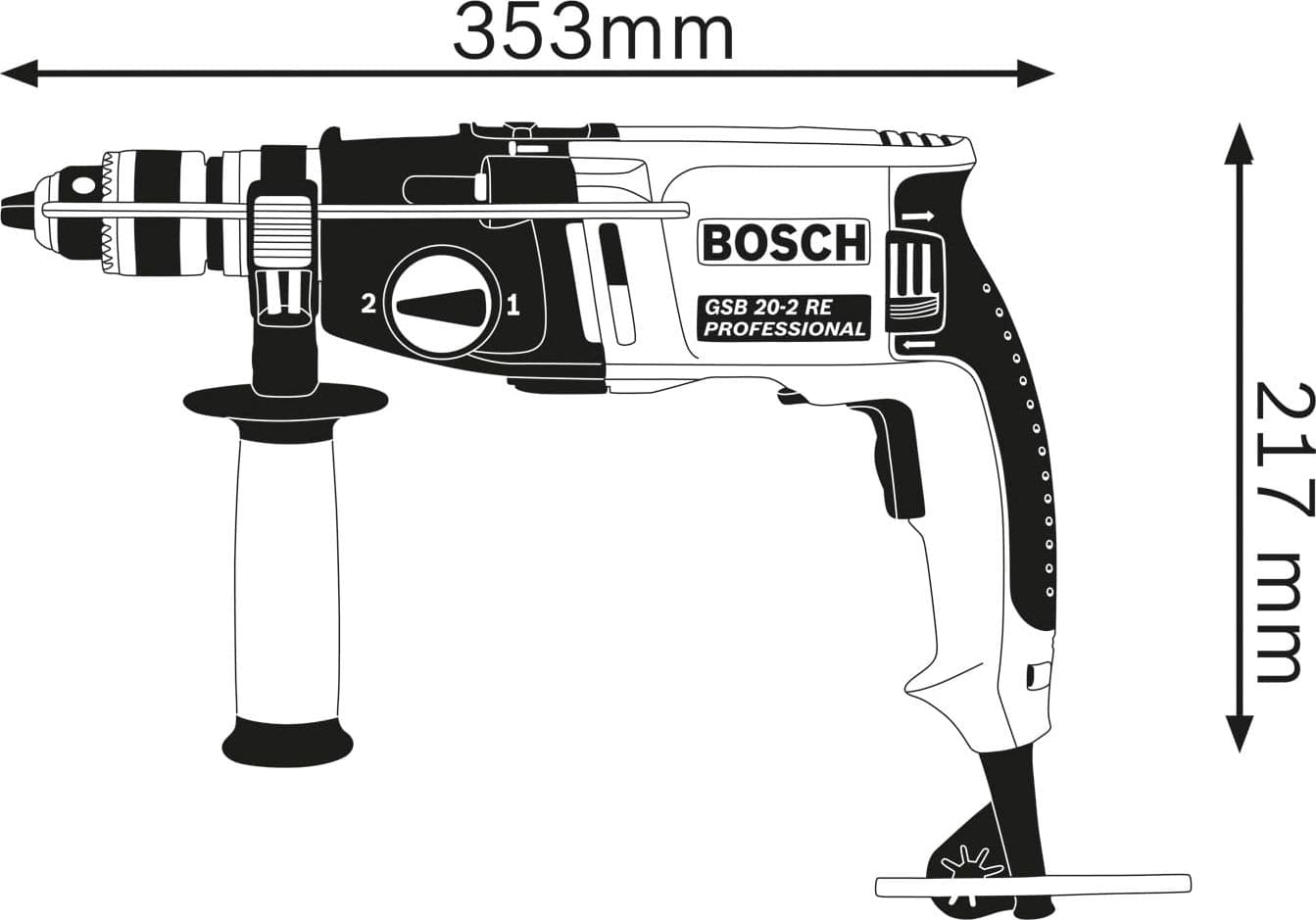 Bosch TRAPANO BATTENTE GSB 20-2 RE  850 W - 3