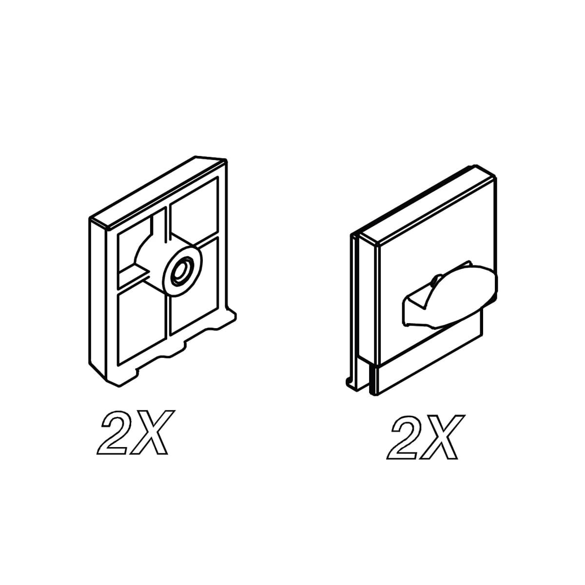 KIT SGANCIO ANTA PER BOX DOCCIA HEXA- Nero- SAMO- pezzi 1 - 2