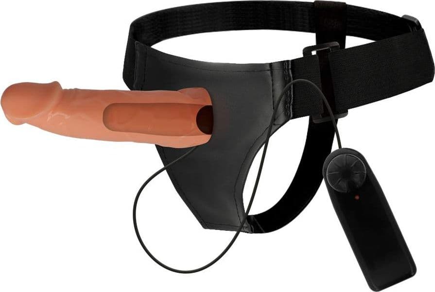 Strap-On Cavo Vibrante Harness Attraction Willian 17 cm Realistico Regolabile Hollow Extender - 2