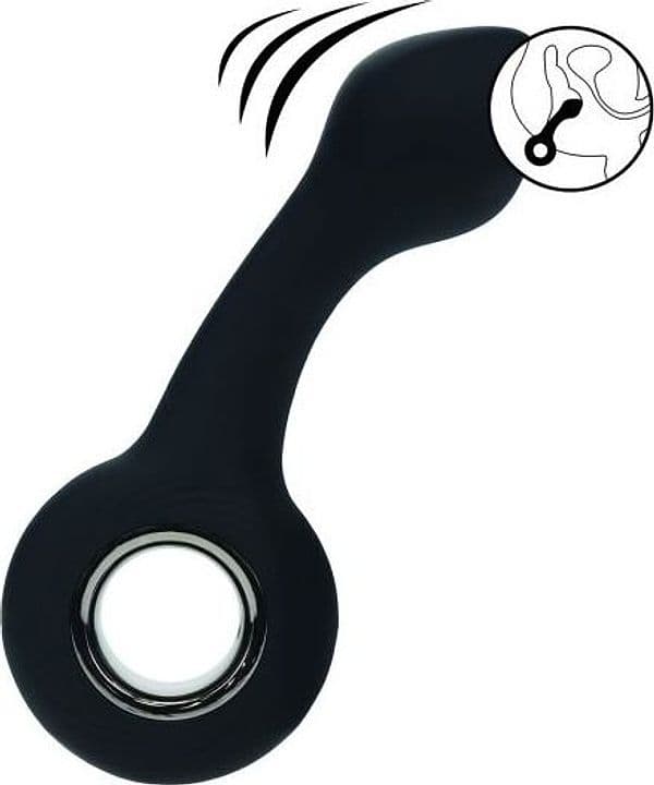 Massaggiatore Prostatico Vibrante Rocks-Off Quest Nero 10 Vibrazioni Curvo con Base Sicura - 7