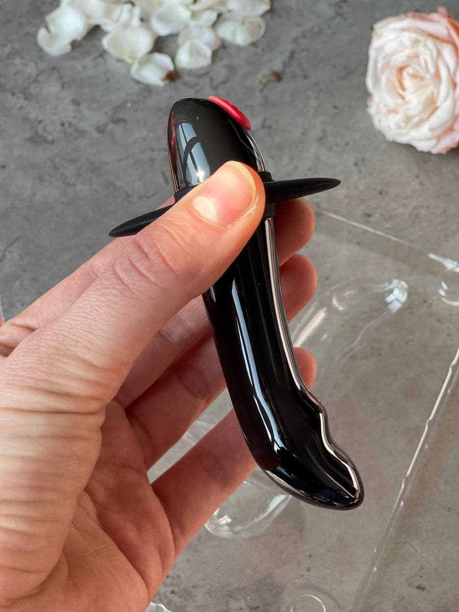 Massaggiatore Prostatico Vibrante Rocks-Off Quest Nero 10 Vibrazioni Curvo con Base Sicura - 8