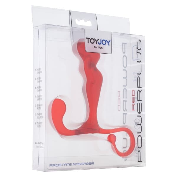 Massaggiatore Prostatico ToyJoy Power Plug Nero Silicone Curvo 10 cm con Base Sicura e Anello - 5