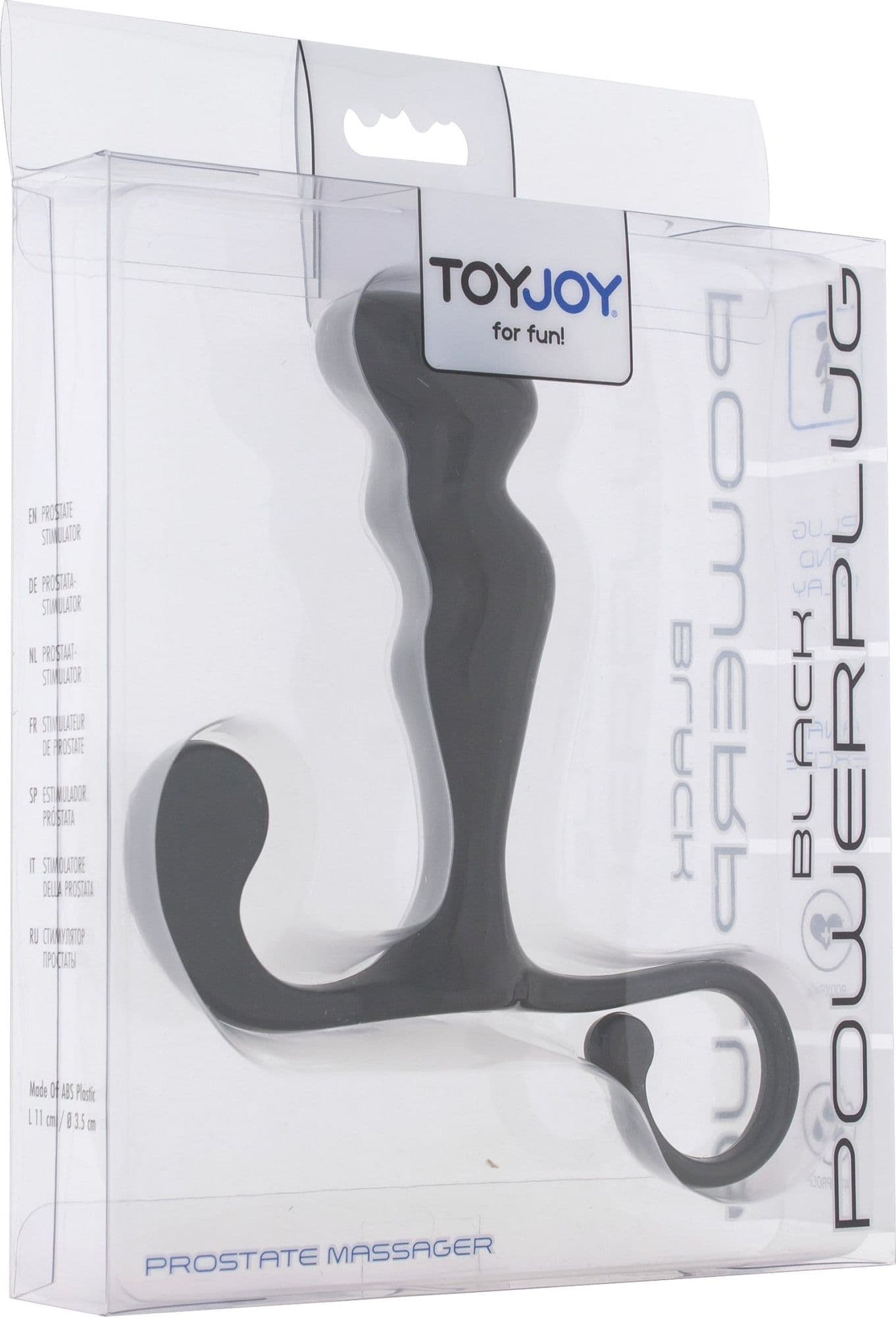 Massaggiatore Prostatico ToyJoy Power Plug Nero Silicone Curvo 10 cm con Base Sicura e Anello - 6