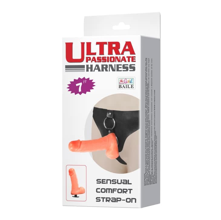 Strap-On Baile Ultra Passionate Harness 18,3 cm Realistico con Testicoli e Mutandina Regolabile - 4
