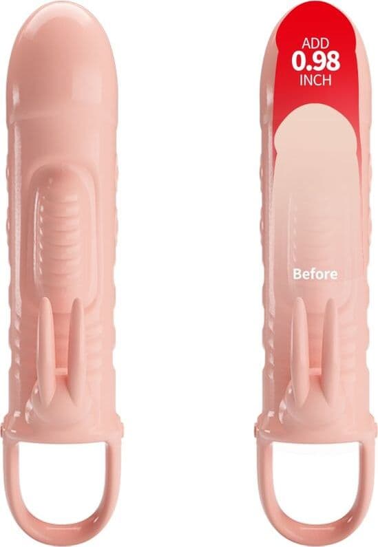 Guaina Pene Vibrante Pretty Love Sloane 18,7 cm TPR Estensore con Stimolatore Esterno - 4