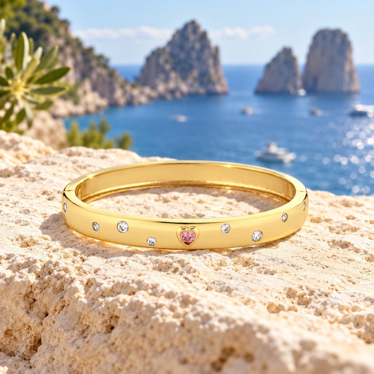 Laura P. - Bracciale zirconi cuore rodolite - 3