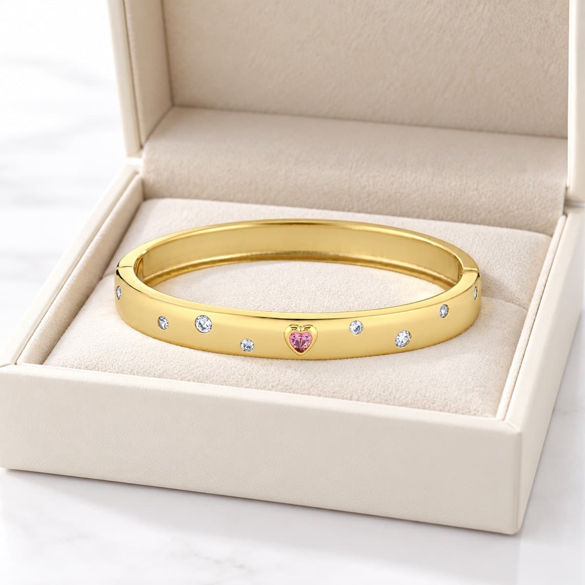 Laura P. - Bracciale zirconi cuore rodolite - 4