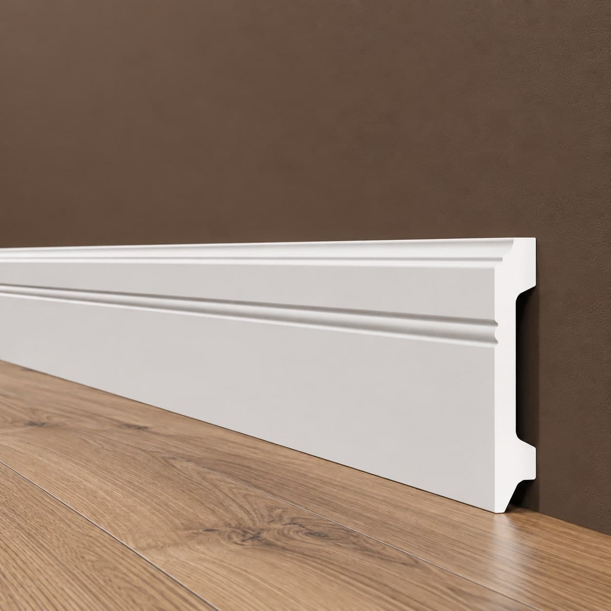 Battiscopa BIANCO Passacavo HORIZON by EDWIN VOSS 100x15mm in POLIMERI - (prezzo al metro) - 4
