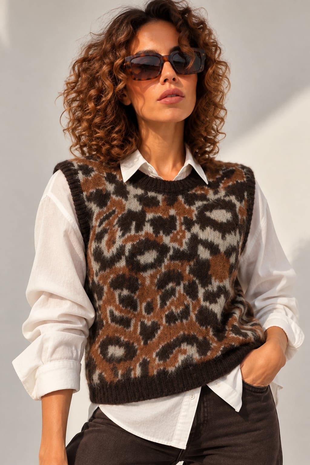GILET IN MAGLIA ANIMALIER - 2