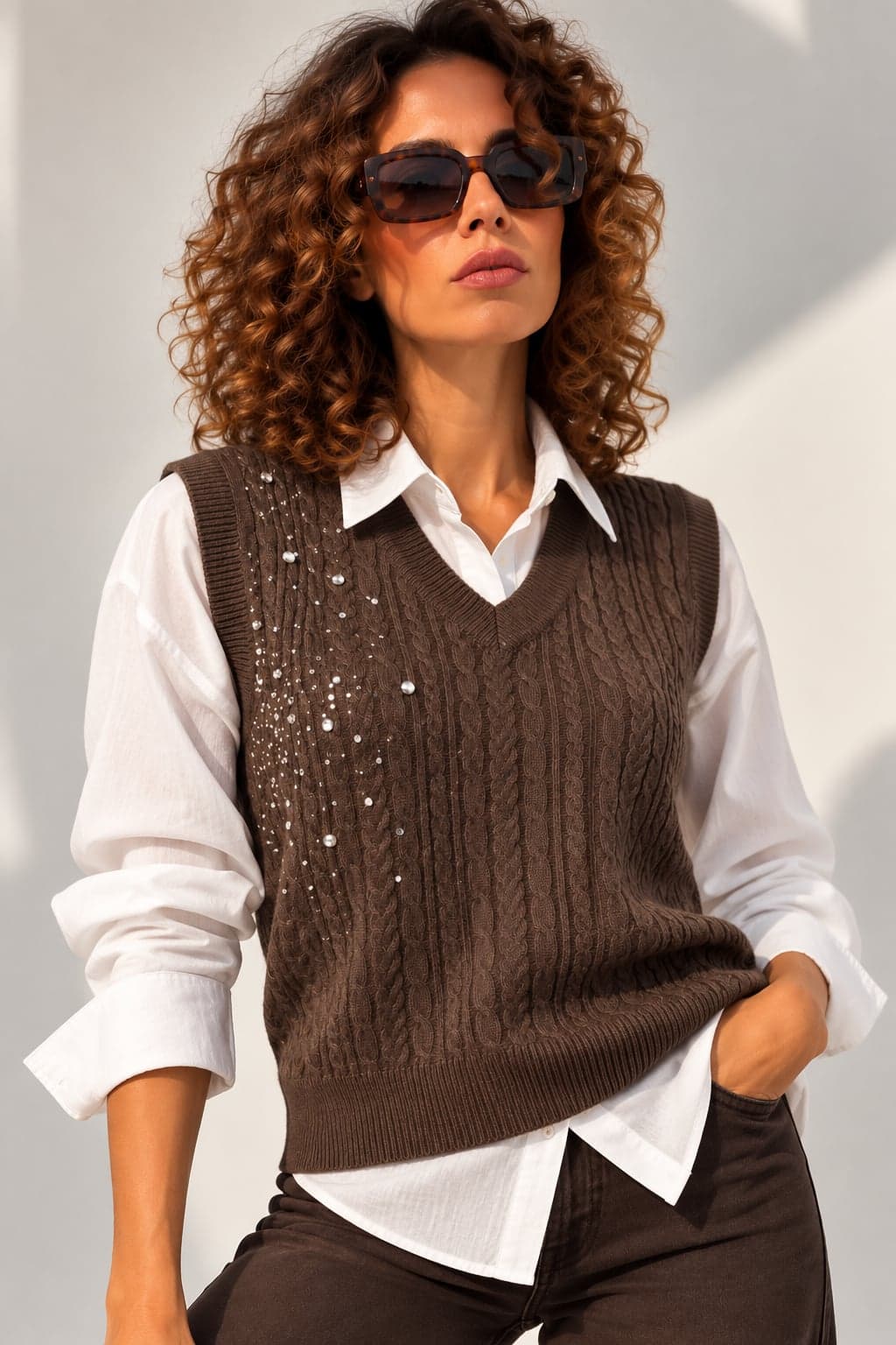 GILET CORTO CON STRASS - 2