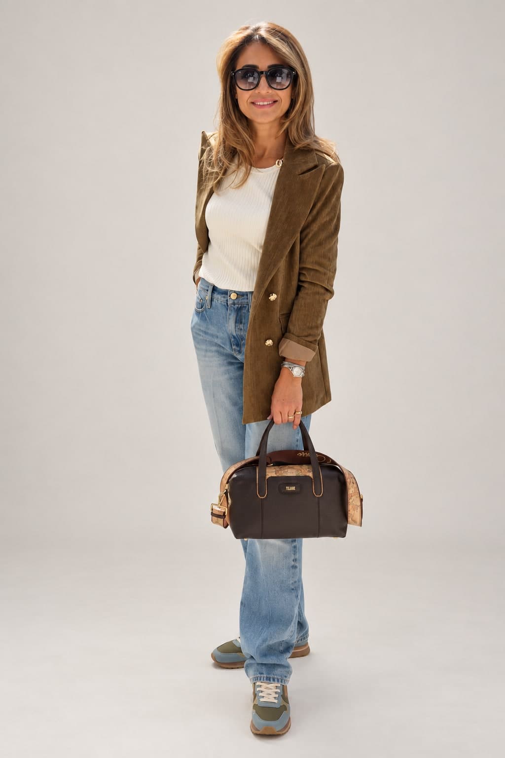 WHITE WISE giacca donna doppiopetto con resca WW21554 - 4