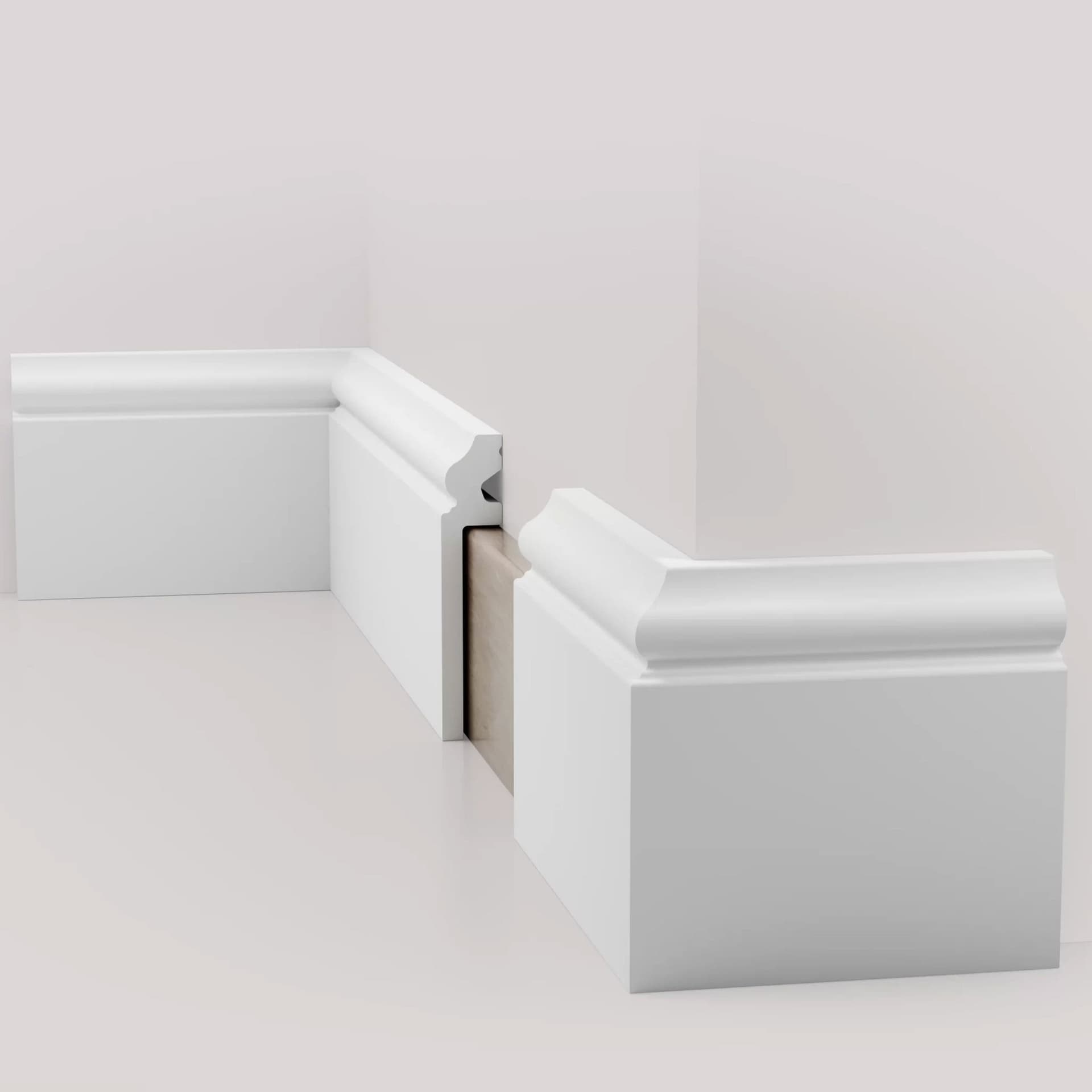 Battiscopa BIANCO Ducale Coprimarmo - coprivecchio 115x22mm in POLIMERI - (prezzo al metro) - 5