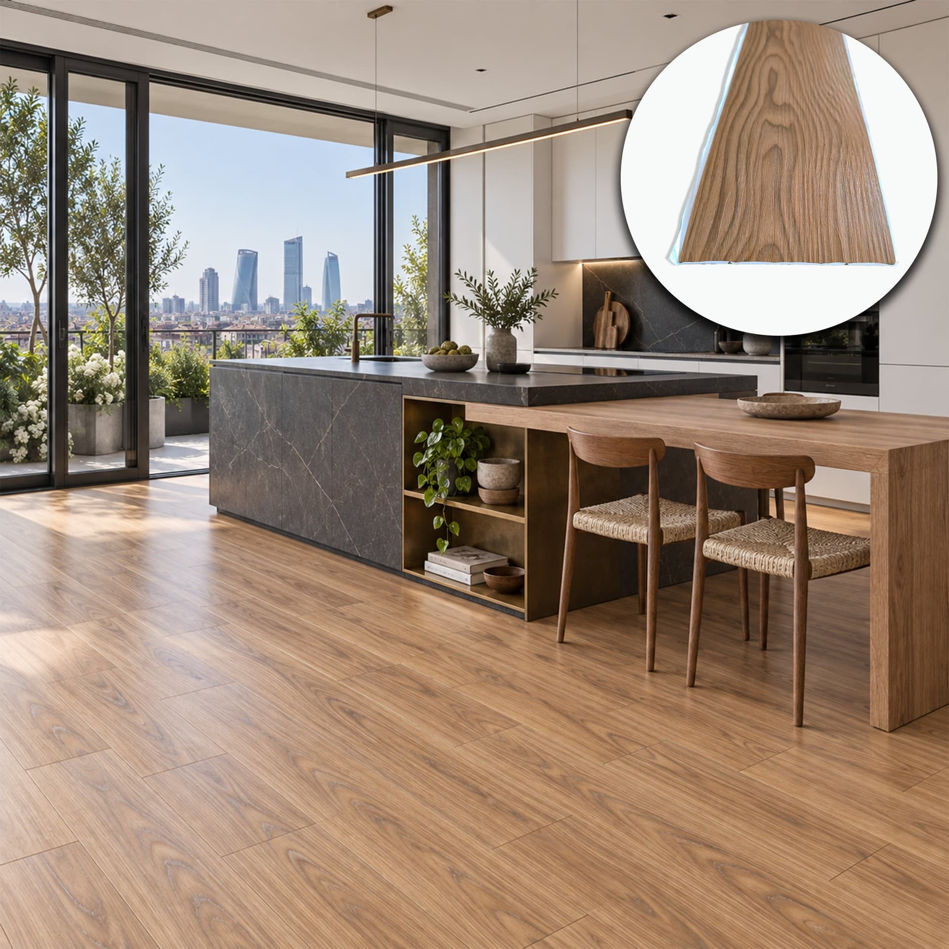 Pavimento LVT Autoadesivo Effetto Rovere Miele 914x152x2 mm – Antigraffio, Idrofobo e Ignifugo - 2