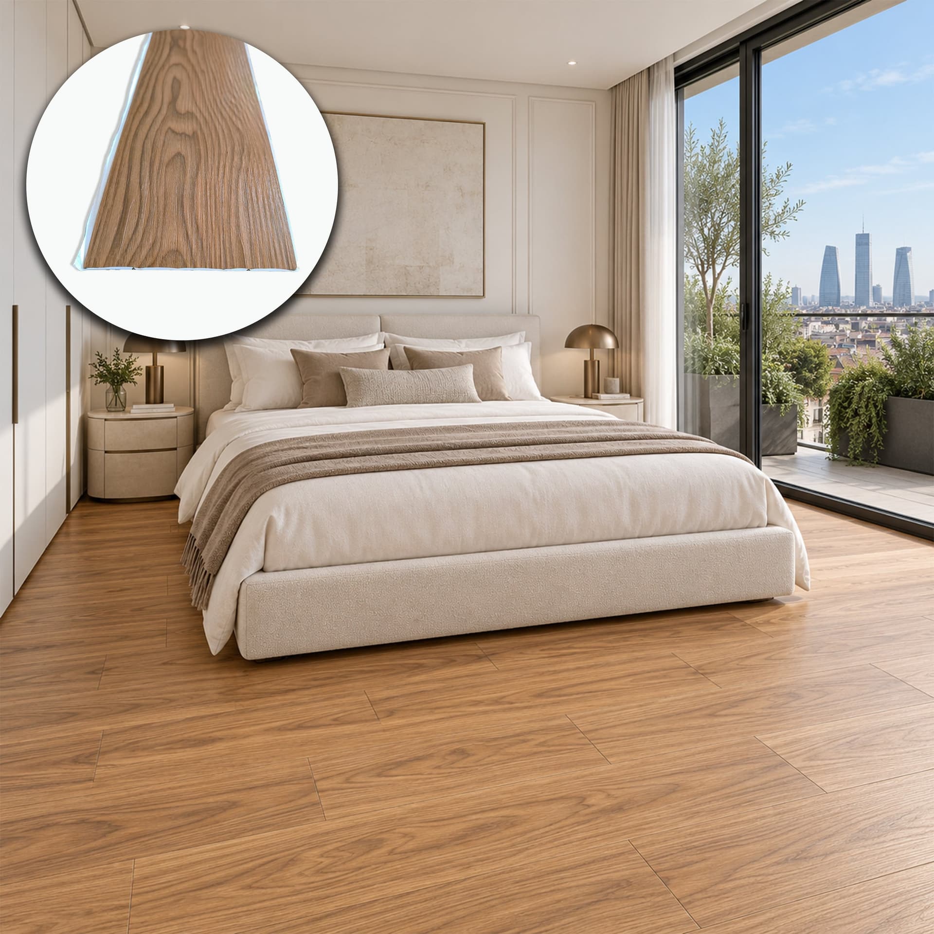 Pavimento LVT Autoadesivo Effetto Rovere Miele 914x152x2 mm – Antigraffio, Idrofobo e Ignifugo - 3
