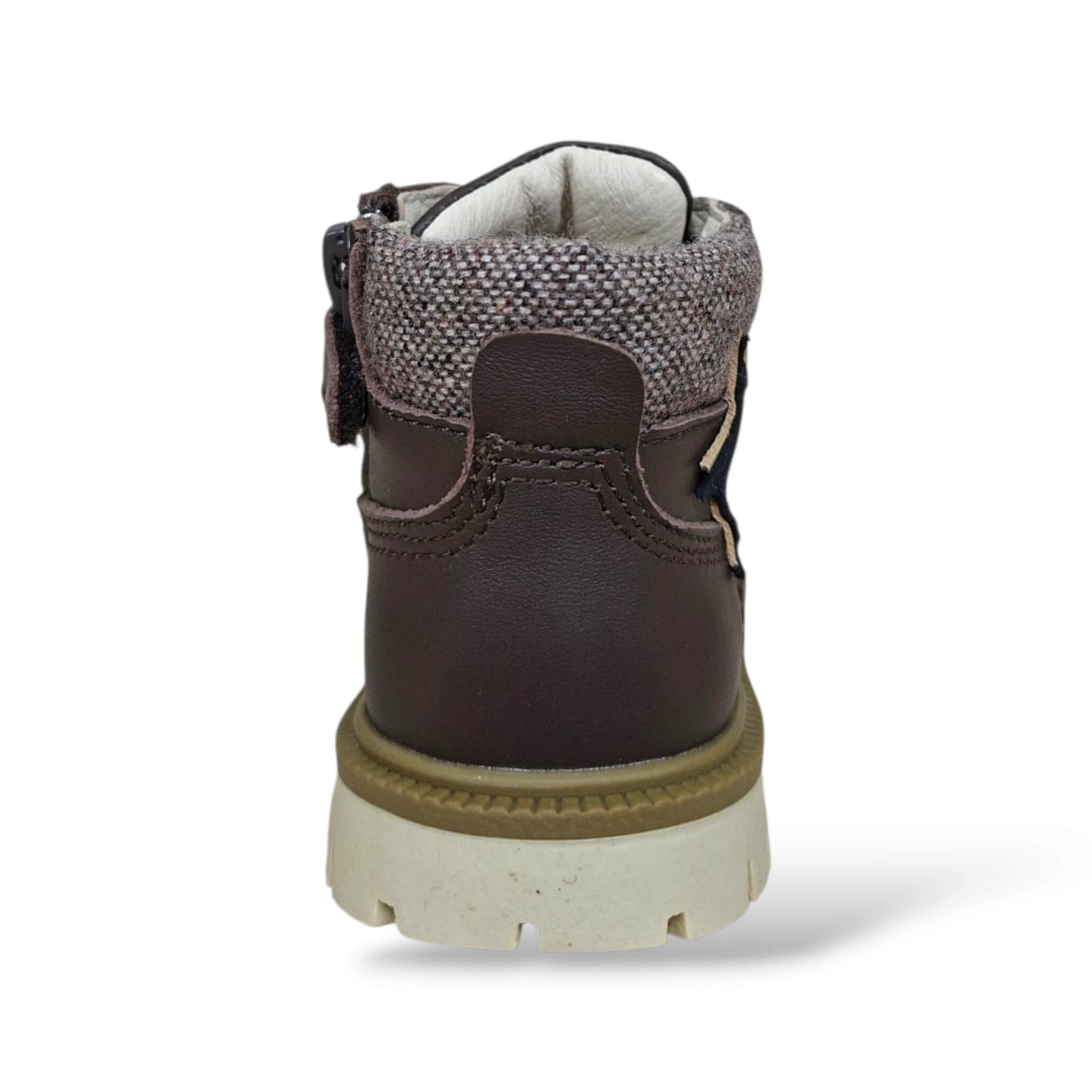 Scarpe primi passi bambino Balducci Cita MATR2740 pelle marrone-blue, lacci e zip, taglie 20-26 - 3