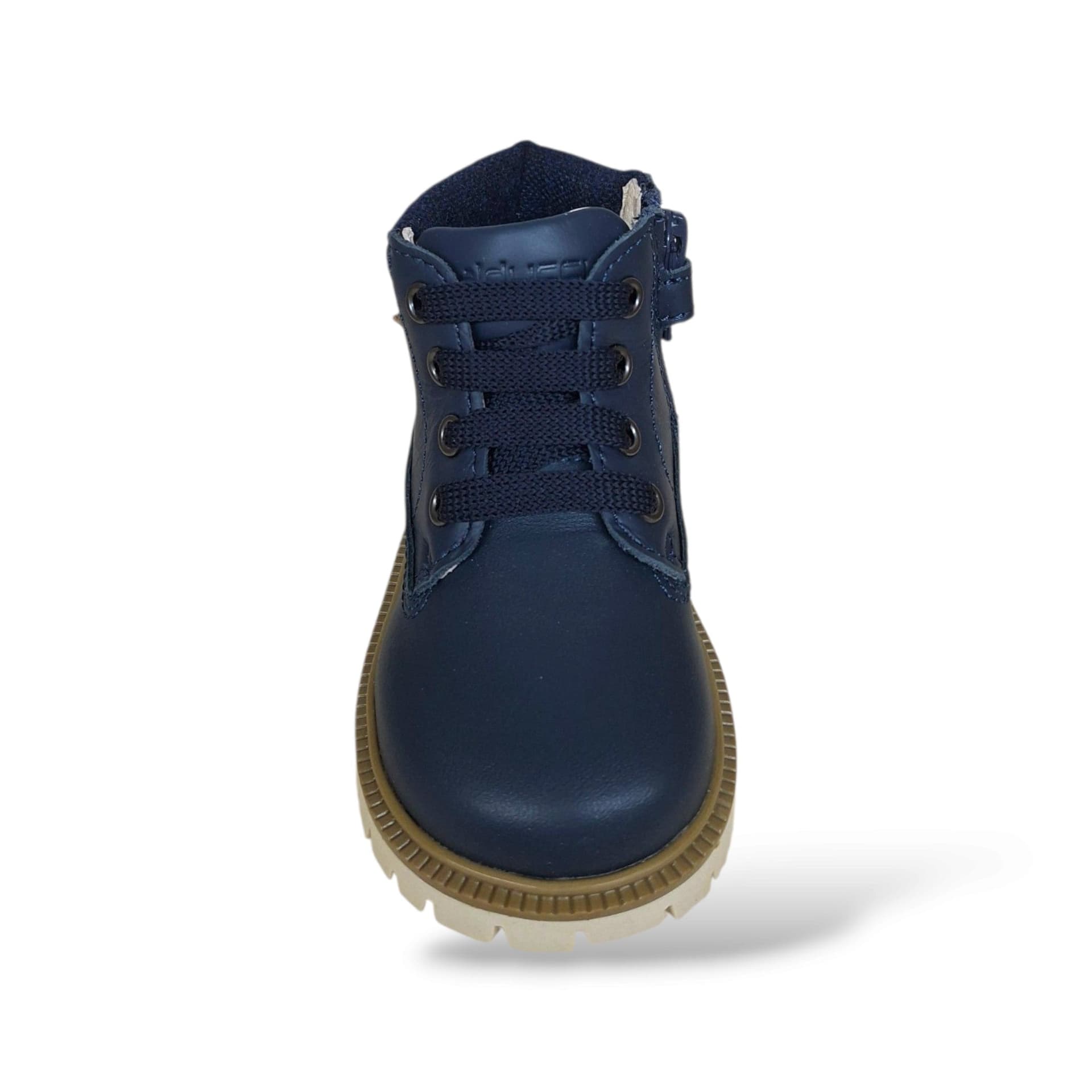Scarpe primi passi bambino Balducci Cita MATR2740 blue-beige in pelle, lacci e zip, taglie 20-26 - 4