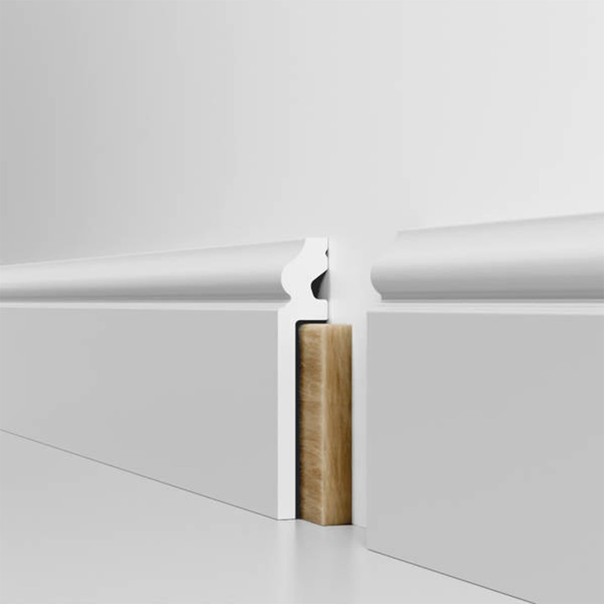 pacco da 120 ML di Battiscopa BIANCO Ducale Coprimarmo - coprivecchio 115x22mm in POLIMERI - 5