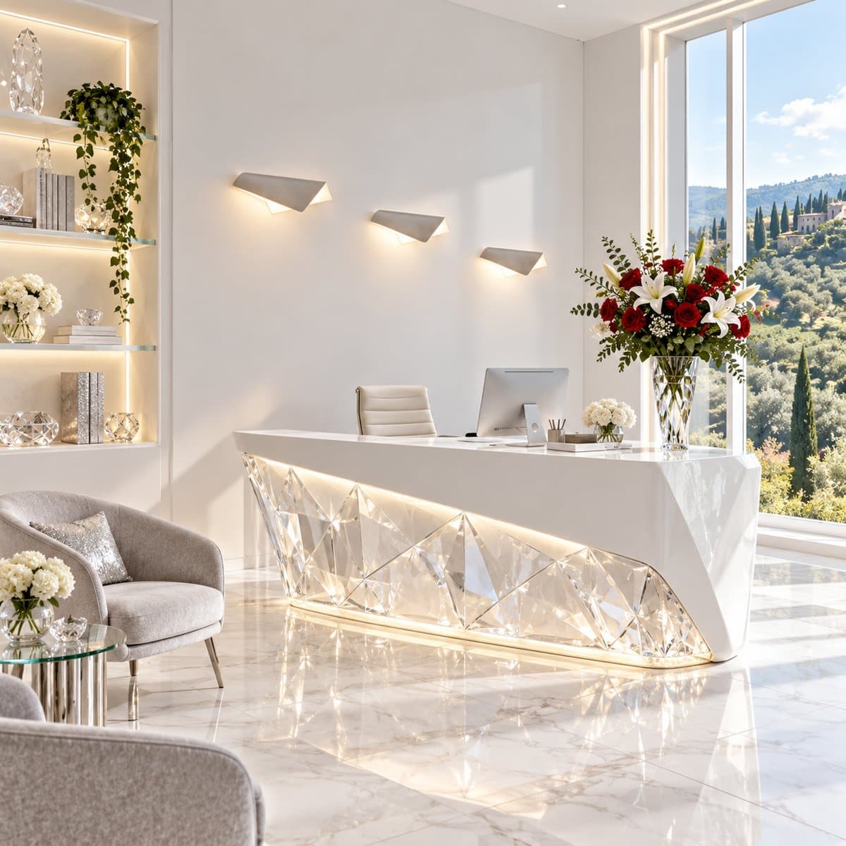 Applique led Promoluce FOLIUM A37 SG LED CCT 1532LM metallo metacrilato grigio perla monoemissione - 2