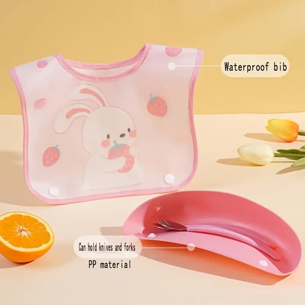 BAVAGLINO BAVETTA PER BAMBINI CON TASCA RACCOGLIPAPPA STACCABILE FANTASIA ANIMALI 31221 - 5