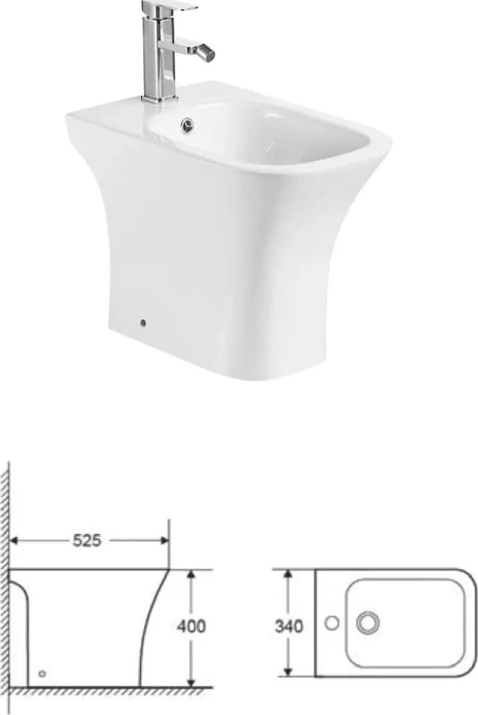 Set Sanitari a Terra WC Senza Brida e Bidet Filo Muro - Karag Amfipolis - 2