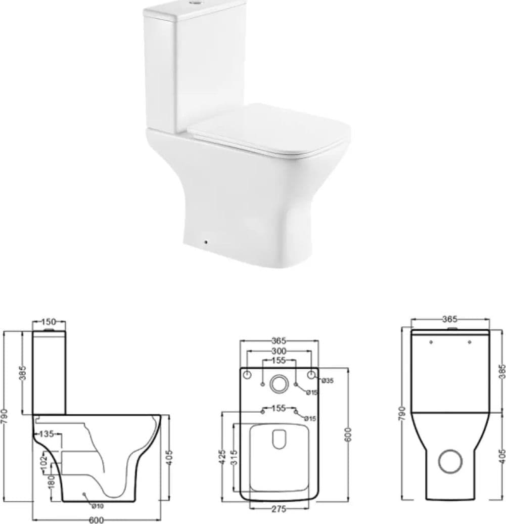 Set Sanitari a Terra WC Senza Brida e Bidet Filo Muro - Karag Amfipolis - 3