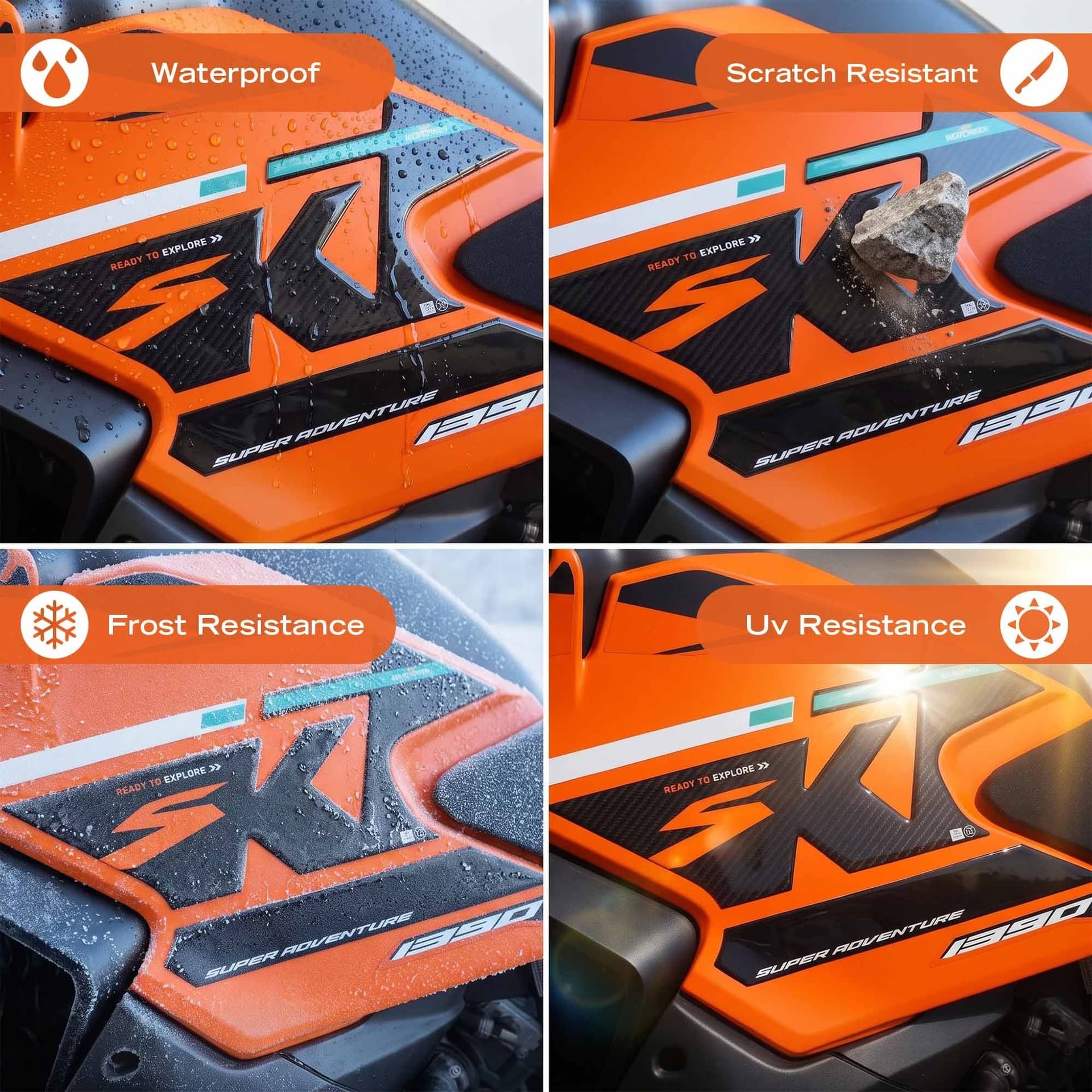 Adesivi 3D Laterali moto compatibile con KTM 1390 Super Adventure S 2026 - 11