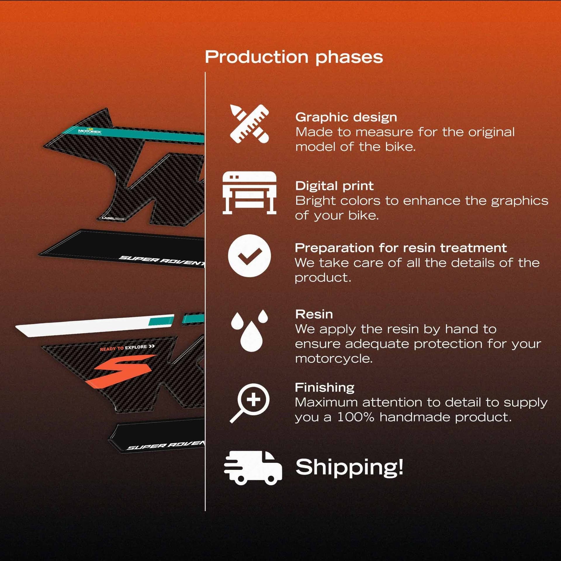 Adesivi 3D Laterali moto compatibile con KTM 1390 Super Adventure S 2026 - 12