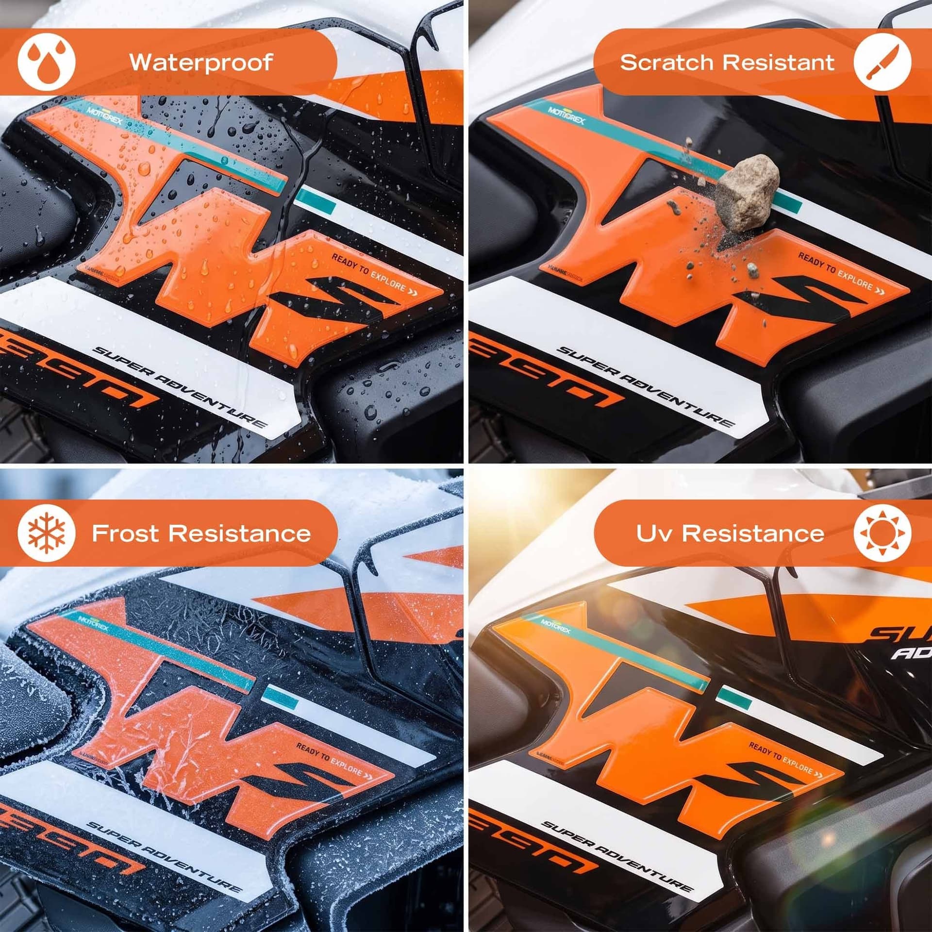 Adesivi 3D Laterali moto compatibile con KTM 1390 Super Adventure S 2026 - 4