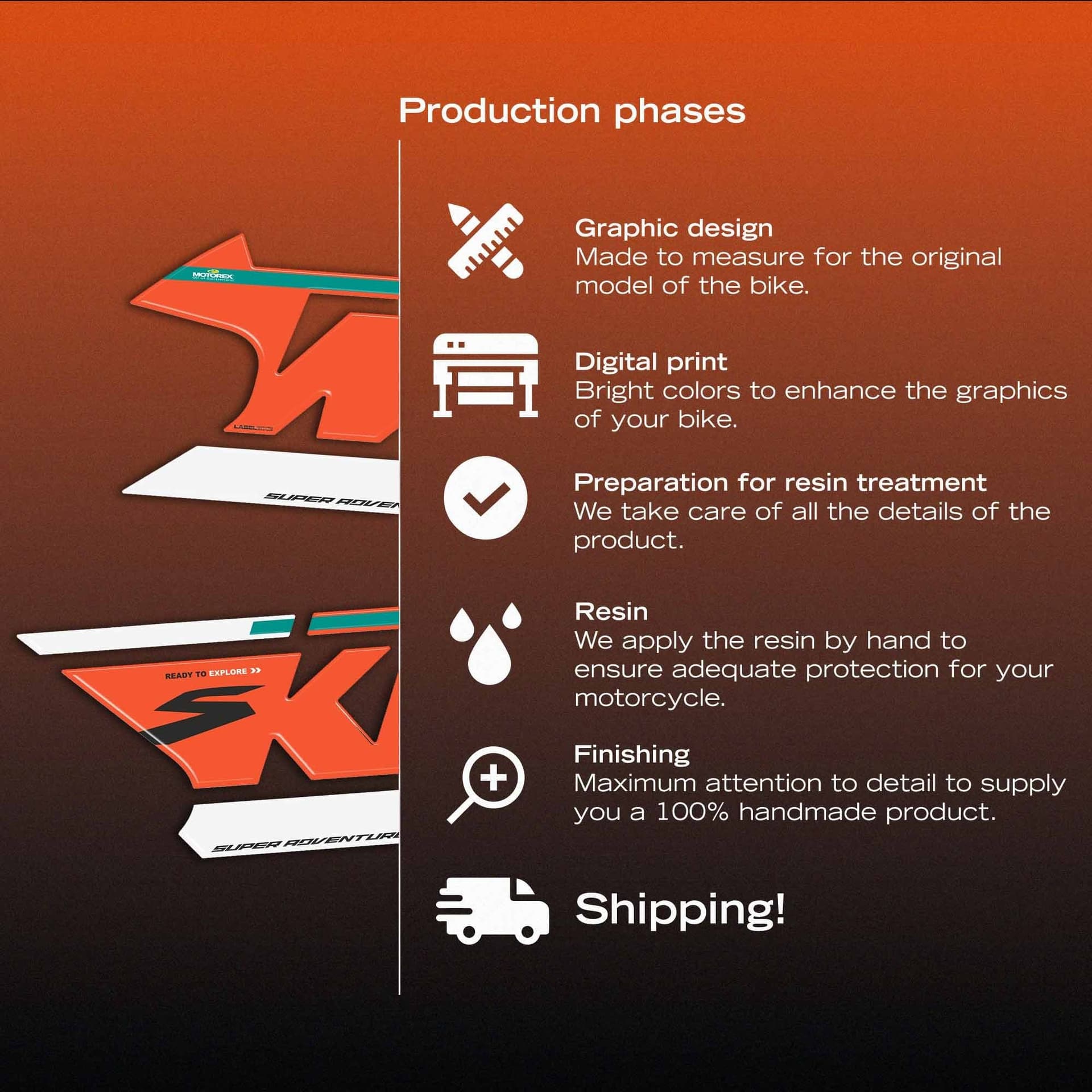 Adesivi 3D Laterali moto compatibile con KTM 1390 Super Adventure S 2026 - 5