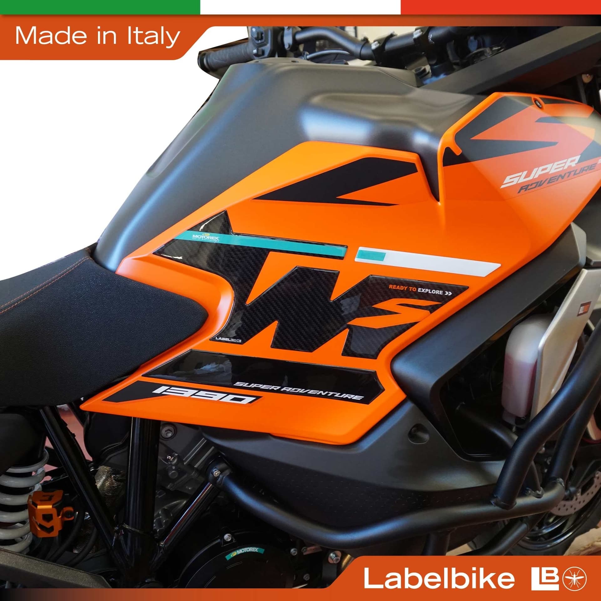 Adesivi 3D Laterali moto compatibile con KTM 1390 Super Adventure S 2026 - 9