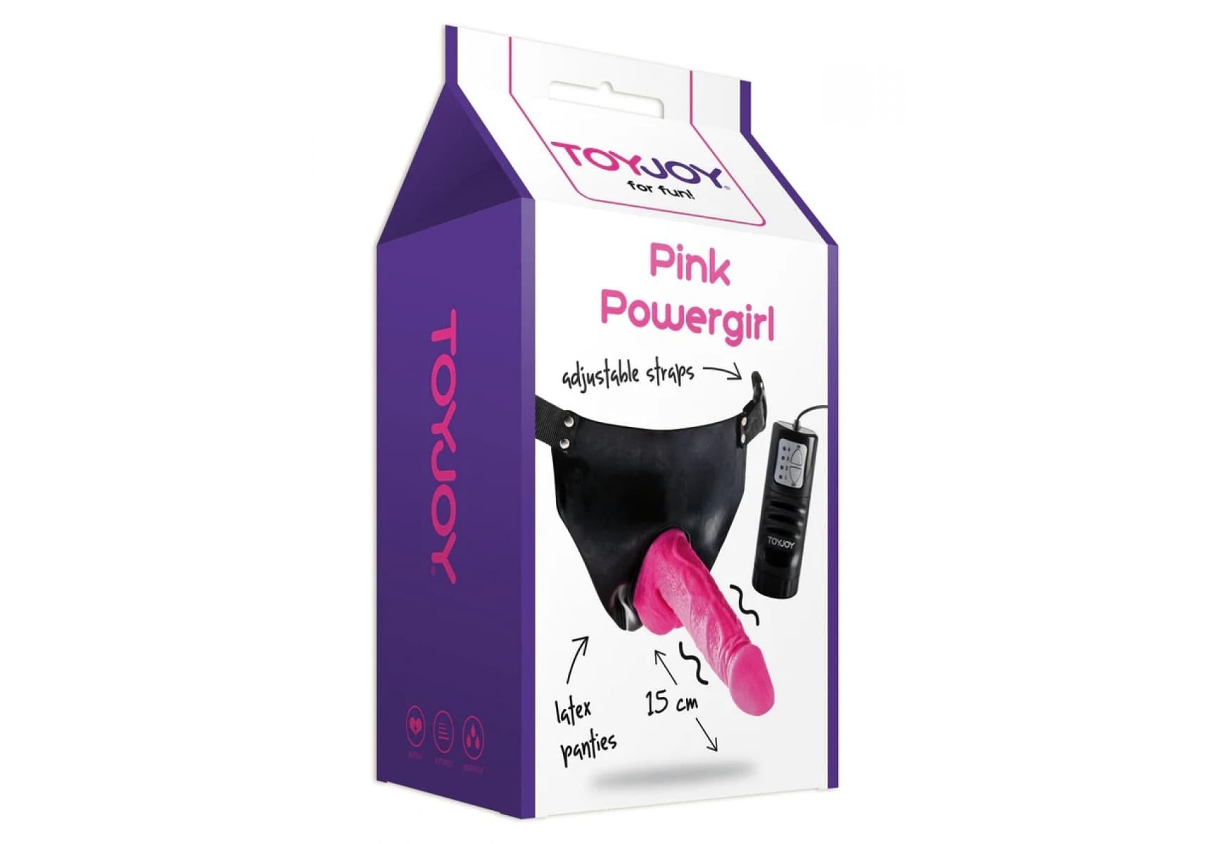 Strap-On Vibrante ToyJoy Pink Powergirl 15 cm con Harness Regolabile - 2