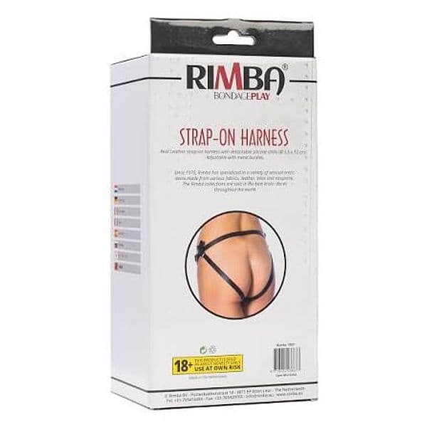 Strap-On Rimba Bondage Play 16 cm Silicone Nero Harness Regolabile Dildo Intercambiabile Sex Toy - 5