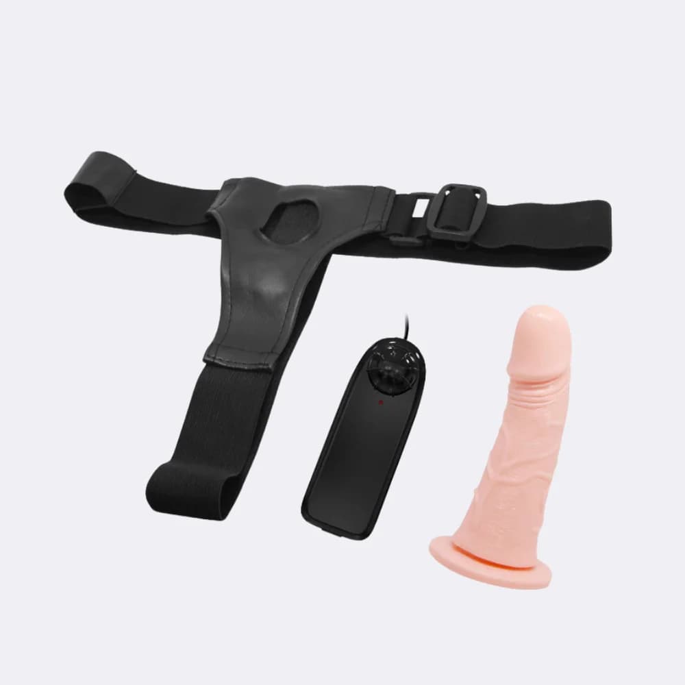 Strap-On Vibrante Baile Ultra Passionate Harness 15 cm Dildo TPR Telecomando Sex Toy Coppia - 3