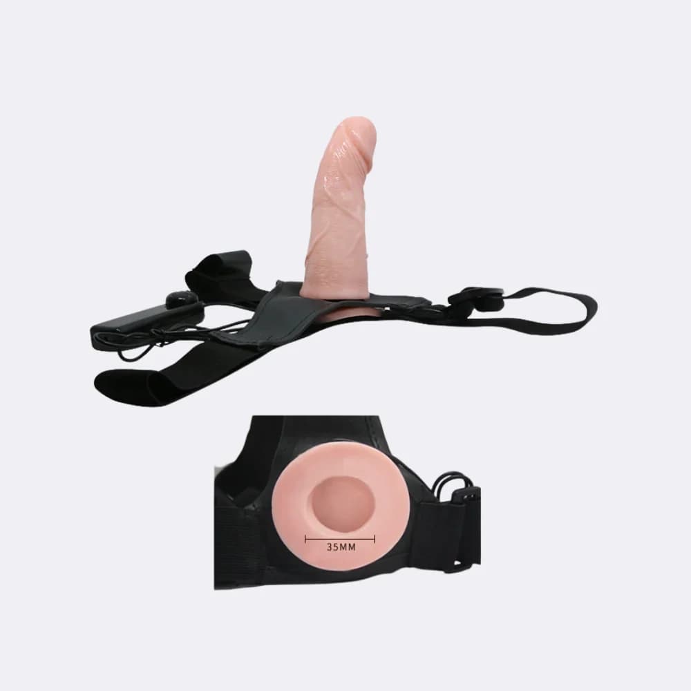 Strap-On Vibrante Baile Ultra Passionate Harness 15 cm Dildo TPR Telecomando Sex Toy Coppia - 5