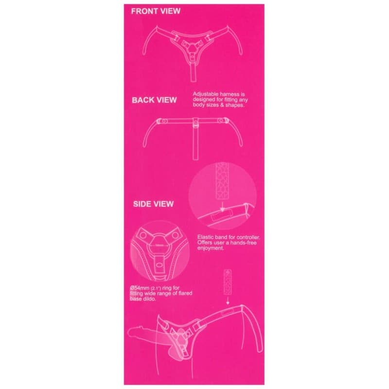 Strap-On Vibrante Sexxbian 20 cm Harness Regolabile 10 Ritmi Telecomando Dildo Realistico Sex Toy - 5