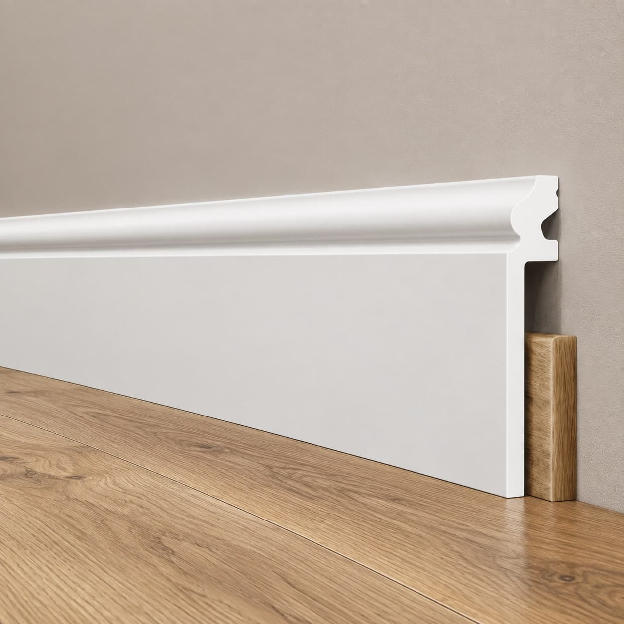 Battiscopa BIANCO Ducale Coprimarmo - coprivecchio 155x23mm in POLIMERI - (prezzo al metro) - 3