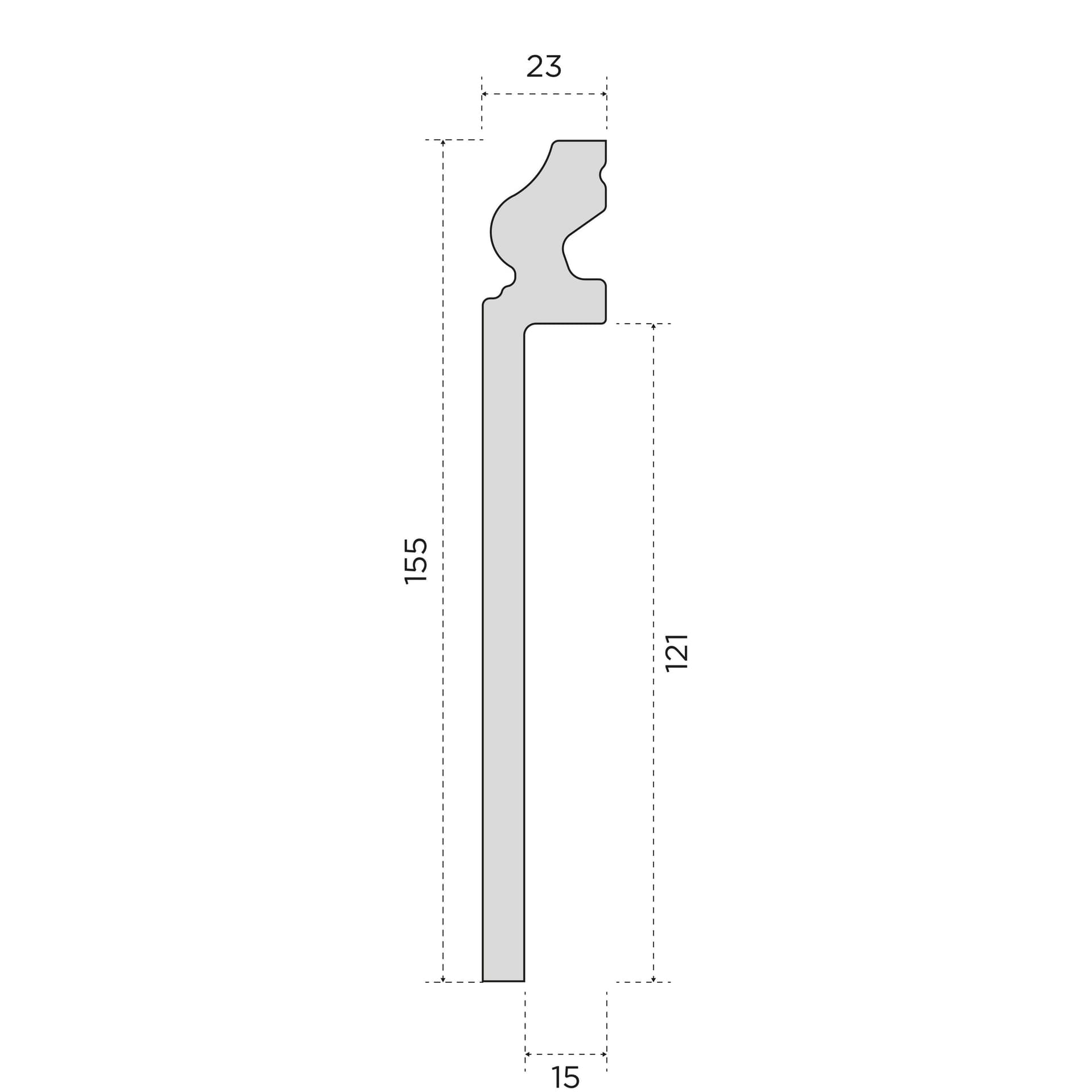 Battiscopa BIANCO Ducale Coprimarmo - coprivecchio 155x23mm in POLIMERI - (prezzo al metro) - 4
