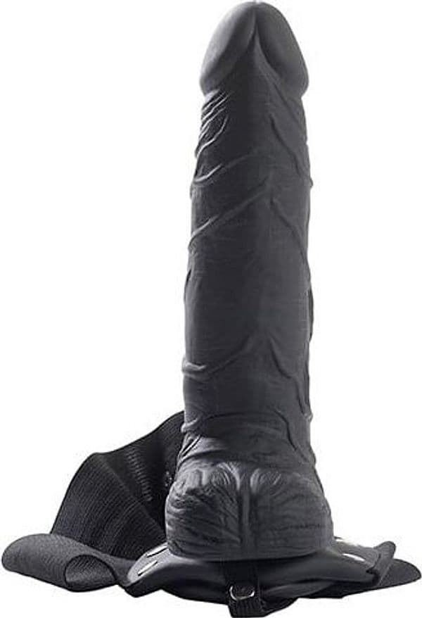 Strap-On Cavo Toyz4Lovers Real Rapture 20 cm Nero con Testicoli Harness Regolabile Sex Toy - 4