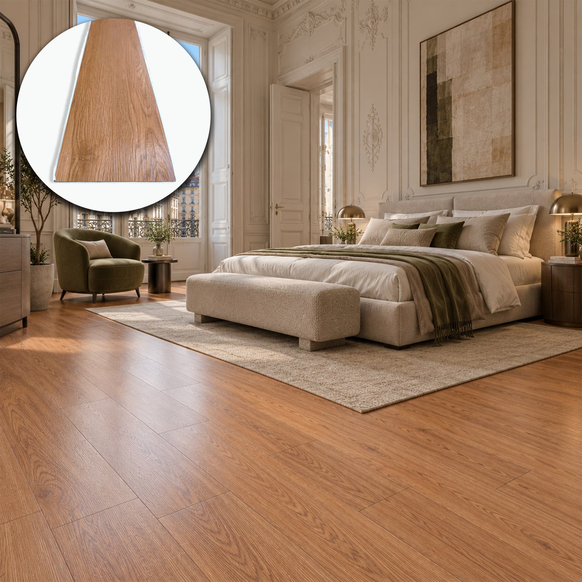 Pavimento LVT Autoadesivo Effetto Rovere Dorato 914x152x2 mm – Antigraffio, Resistente all'Acqua e Ignifugo - 2