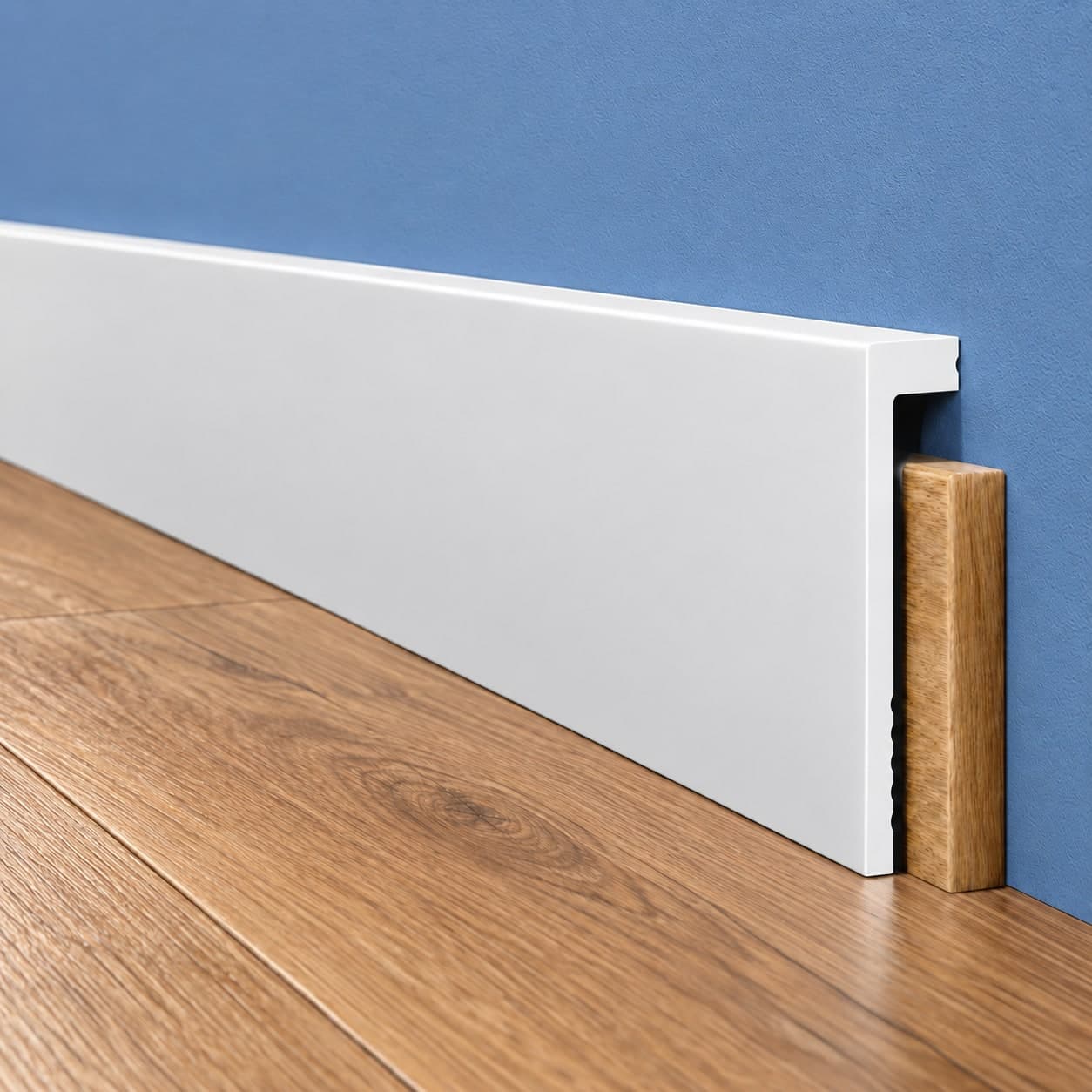Battiscopa BIANCO squadrato Coprimarmo - coprivecchio 115x23mm in POLIMERI - (prezzo al metro) - 3