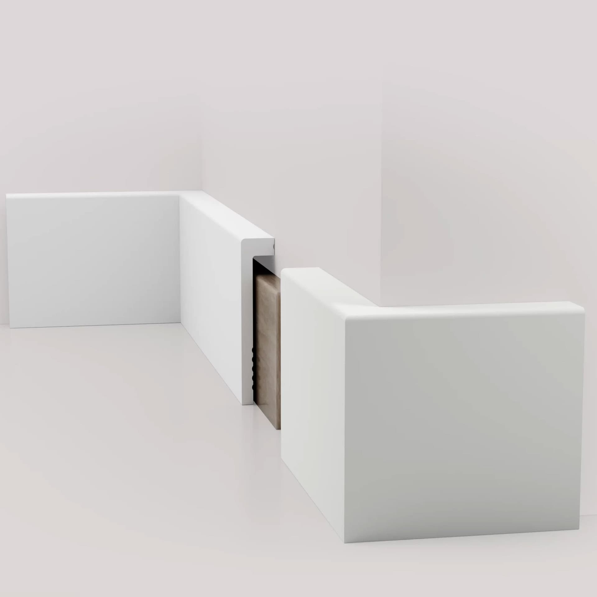 Battiscopa BIANCO squadrato Coprimarmo - coprivecchio 115x23mm in POLIMERI - (prezzo al metro) - 5
