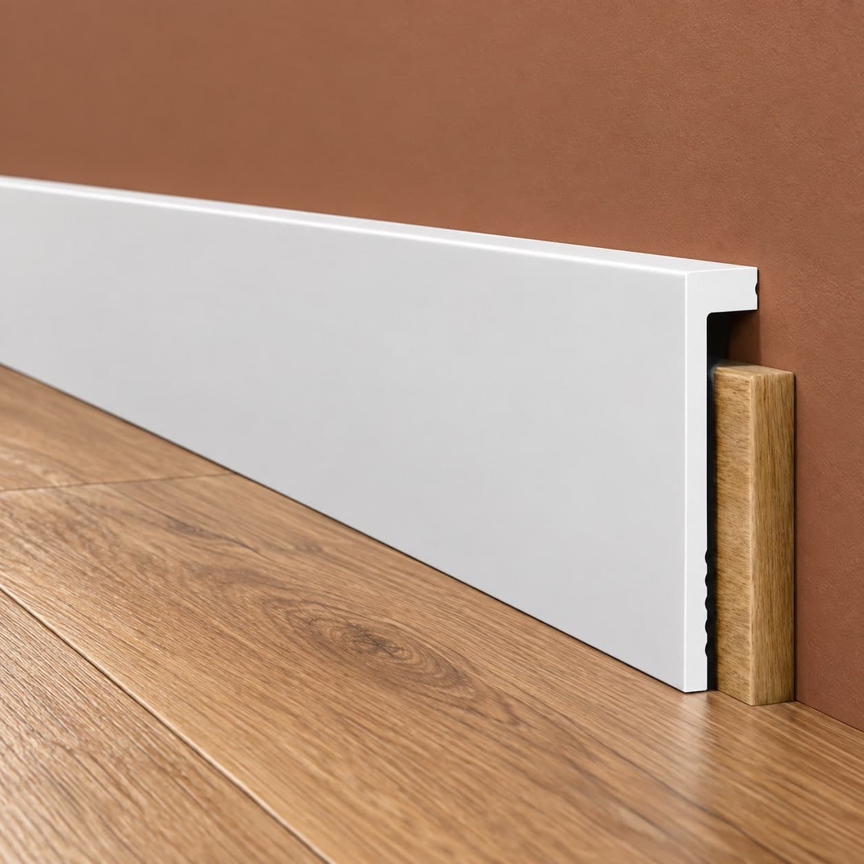 Pacco da 108 ML di Battiscopa BIANCO squadrato Coprimarmo - coprivecchio 115x23mm in POLIMERI - 3