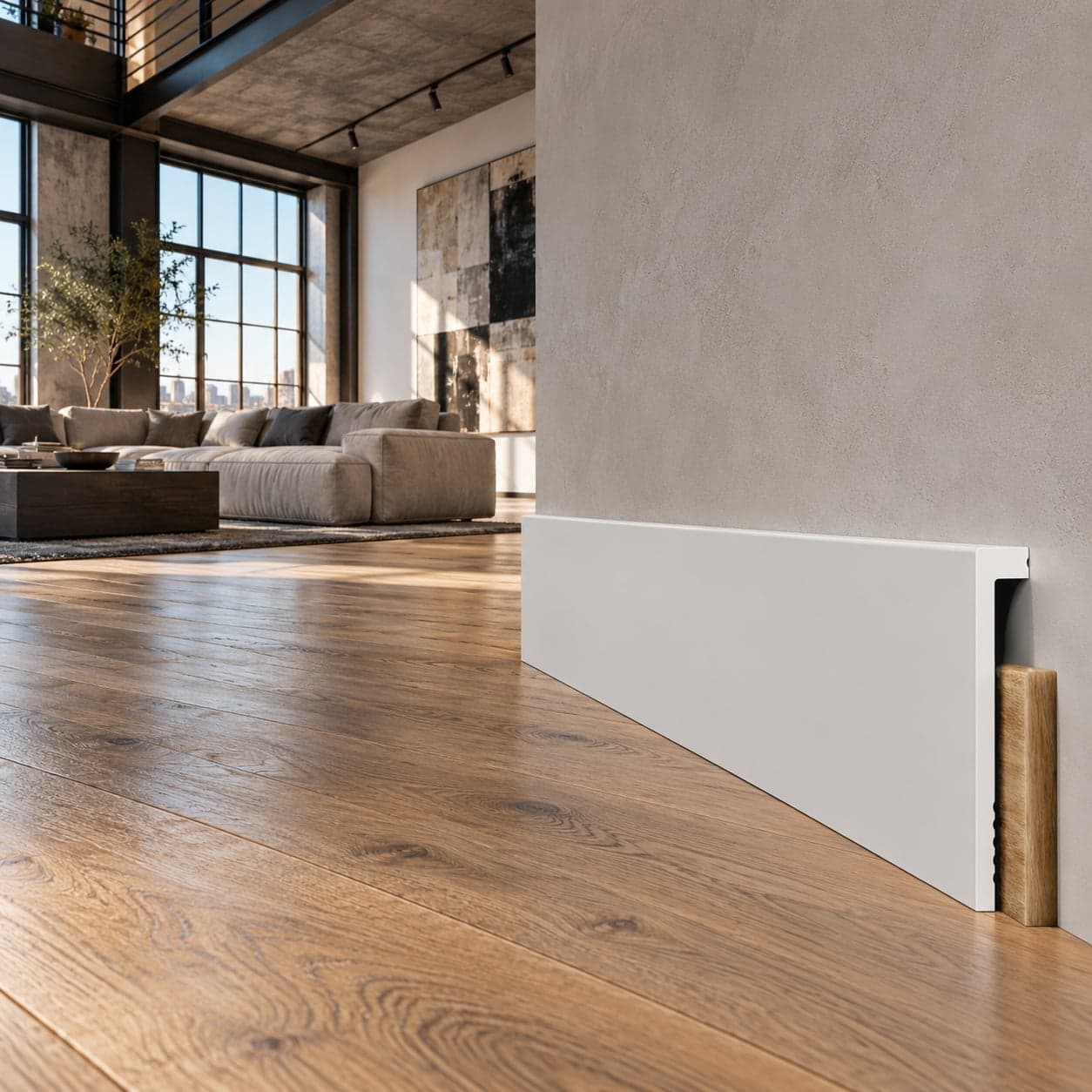 Battiscopa BIANCO squadrato Coprimarmo - coprivecchio 135x23mm in POLIMERI - (prezzo al metro) - 2